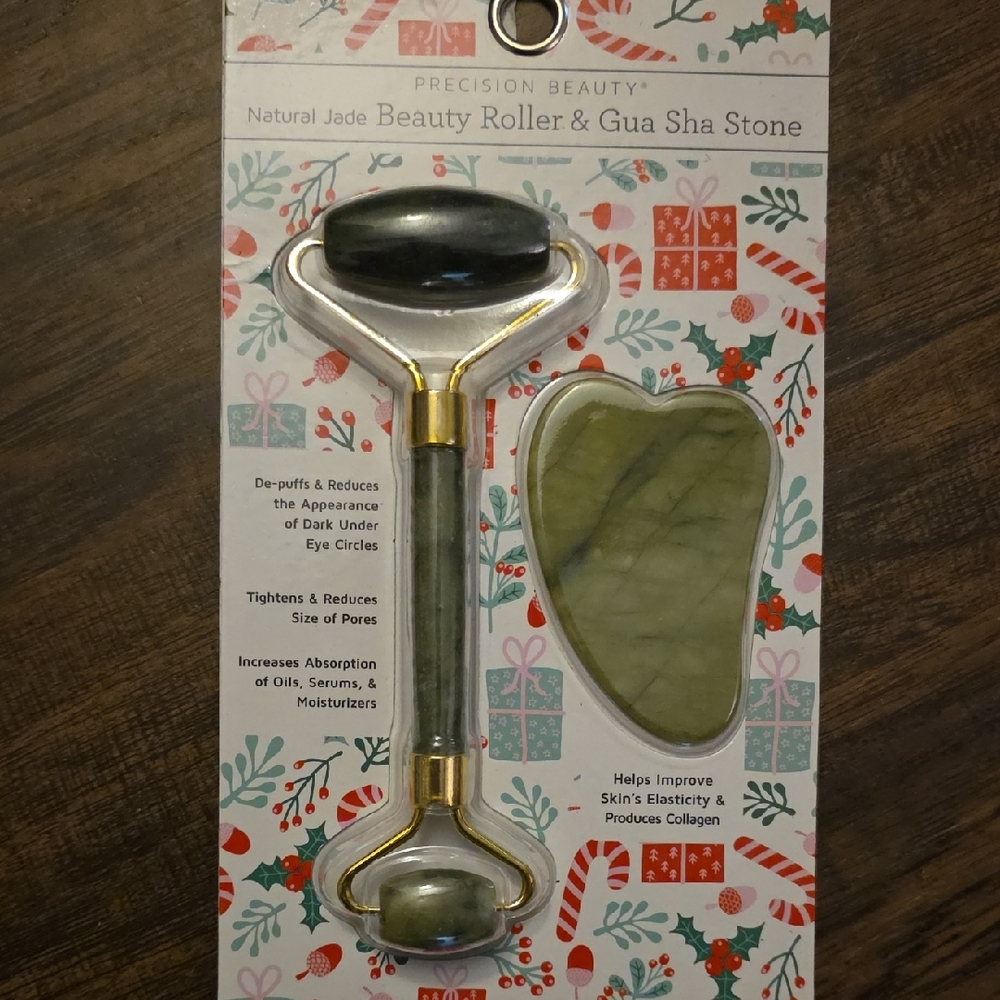 Precision Beauty Jade Roller and Gua Sha Set - Green
